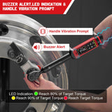 SUERCUP 3/8-inch Digital Torque Wrench(1.5-99.6Ft.Lb/2-135Nm) ±1% Accuracy Digital Torque Wrench with Vibration, Buzzer,LED Notification and Five Units of Measure, for Motorcycle, Auto Repair