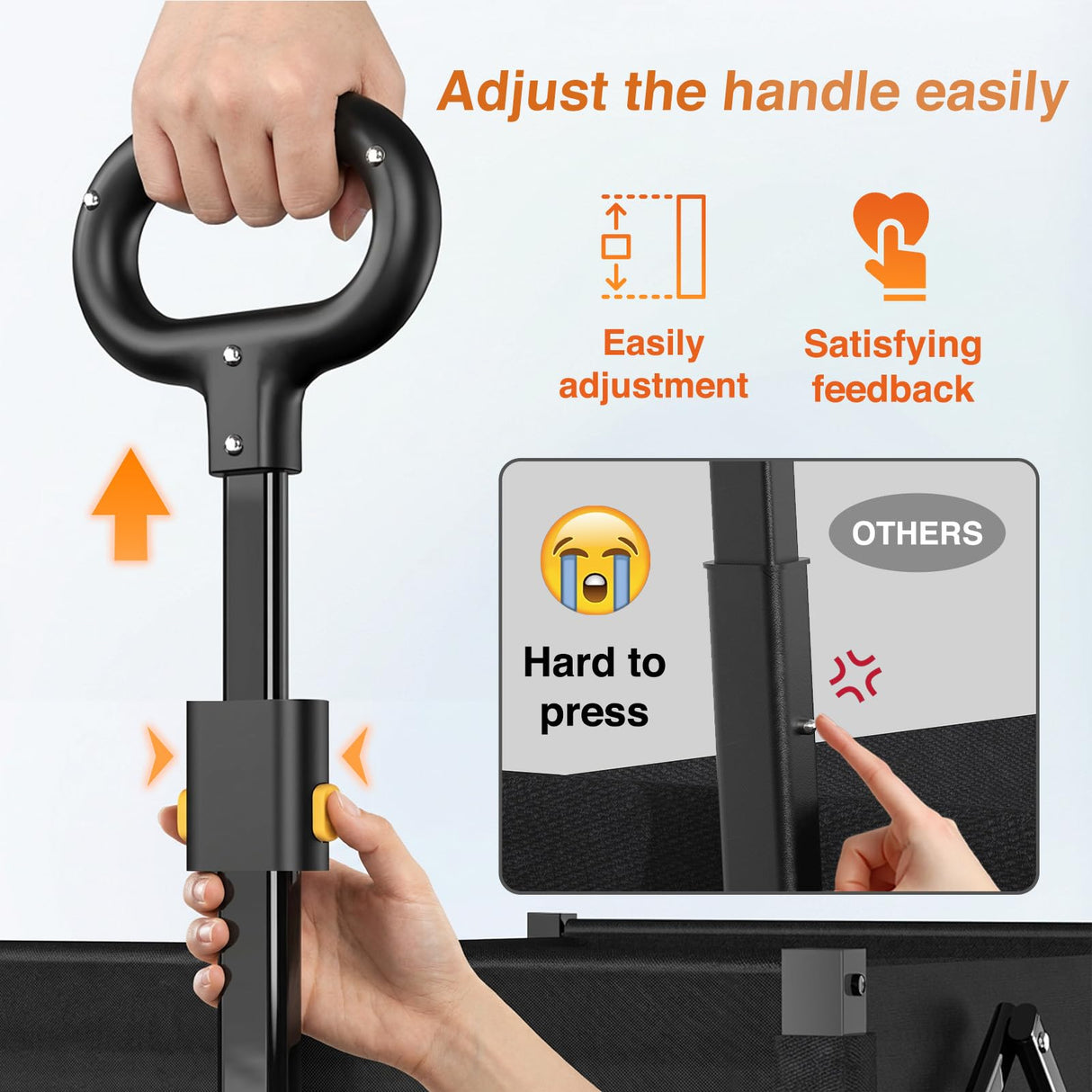 NWH 34'' Extra Long Collapsible Wagon, 380lbs Large Capacity Folding Wagons Carts with Wheels Foldable, Heavy Duty Utility Cart with All-Terrain Wheels for Beach Outdoor Grocery Camping Garden