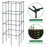 S AFSTAR 4 Pack Folding Tomato Cages, 39 Inches Tall Square Plant Support Cage for Garden Climbing Plants Flowers Fruits, Heavy Duty Tomato Vegetable Trellis