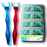 T.Smile Evolutionary Clean Dental Flossers, Kit of Refills Plus Mid-Length Handle (2 Handles + 200 Refills)