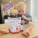 Nurished Mighty Strawberry Milk - Kids All-in-One Daily Protein Powder & Multivitamin Boosted with 2 Billion Probiotics & Organic Spinach - Natural Flavors, Colors & Sweeteners - 15-30 Servings