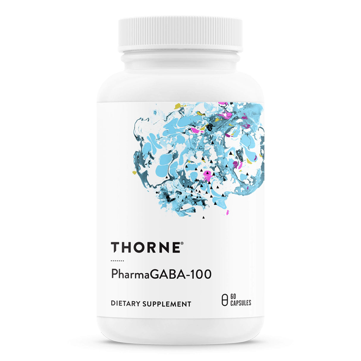 THORNE - PharmaGABA-100 - GABA Supplement - 100 mg Natural Source Gamma-Aminobutyric Acid - Support a Calm State of Mind and Restful Sleep* - 60 Capsules