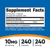 Nutricost Boron Capsules 10mg, 240 Vegetarian Capsules, Gluten Free and Non-GMO