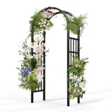 VINGLI Vinyl Garden Arbor, PVC Wedding Arch for Ceremony Party, Garden Trellis for Climbing Plants Outdoor, Arch Backdrop Stand for Garden, Backyard, Lawn (Black, 39.5in)
