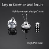 Titanium Surgical Stainless Steel CZ Stud Earrings for Women Men Silver