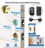 Veise Fingerprint Door Lock with 2 Lever Handles - Keyless Entry Door Lock, Electronic Keypad Deadbolt, Digital Smart Code & Front Handle Sets, Auto-Locking, Easy Installation, Matte Black