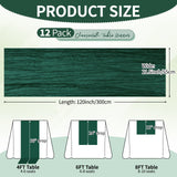 12 Pack Dark Green Cheesecloth Table Runner 10Ft, Christmas Table Runner 21.5 X 120 inch, Semi Sheer Cheese Cloth Fabric Boho Table Runner Bulk for Christmas Decorations,Bridal Shower,Wedding