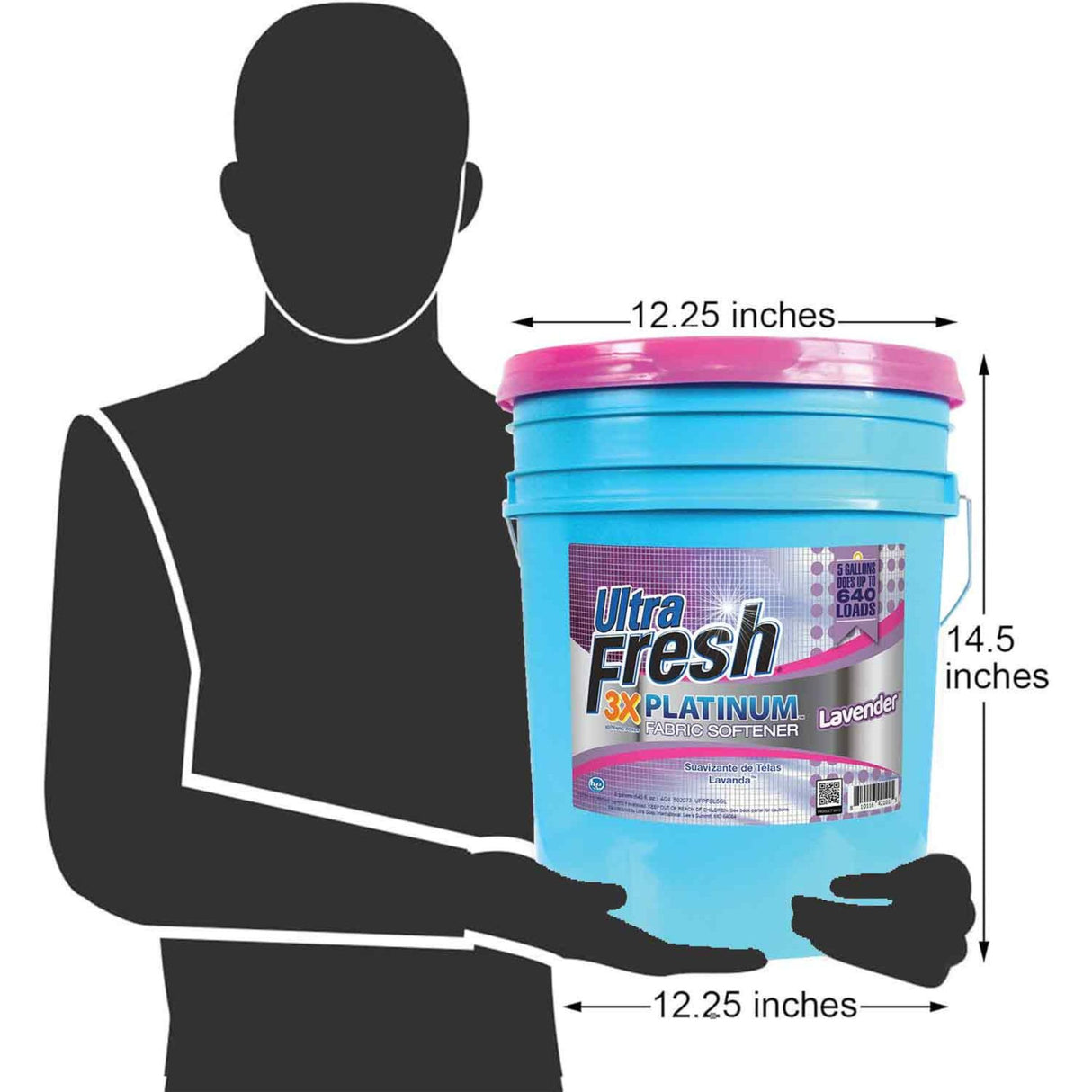 Ultra Fresh Platinum Fabric Softener for Laundry up to 640 Loads, Lavender, 5 Gallons - Fabric Odor Remover to Wash Clothes and Sheets