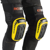 REXBETI Knee Pads for Work, Construction Knee Pads for Men, Heavy Duty Comfortable Anti-slip Foam Gel Knee Pads for Gardening Flooring and Cleaning, Strong Stretchable Straps, Yellow