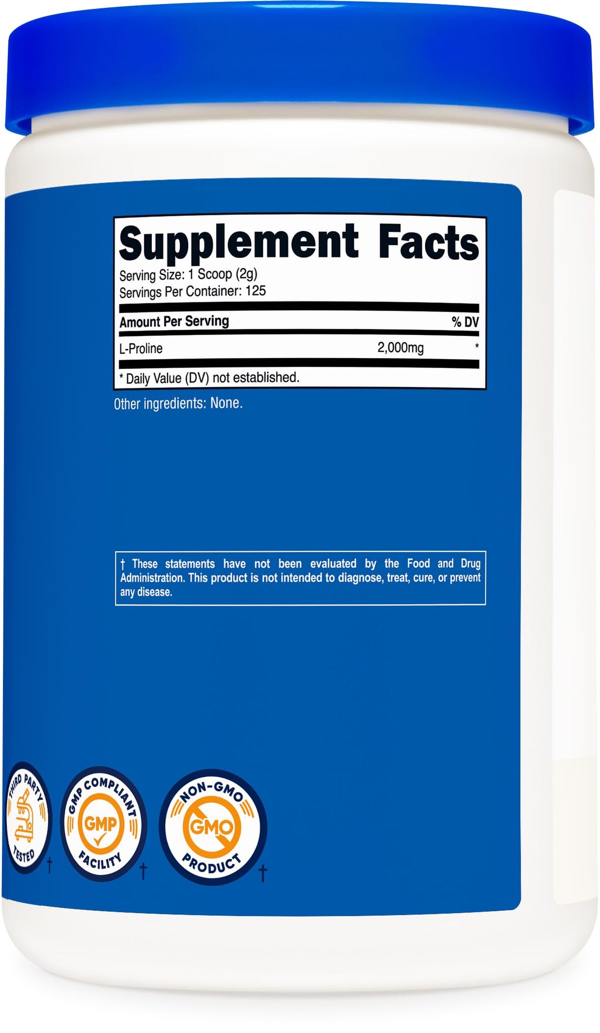 Nutricost L-Proline Powder 250 Grams - 2,000mg Per Serving, Non-GMO