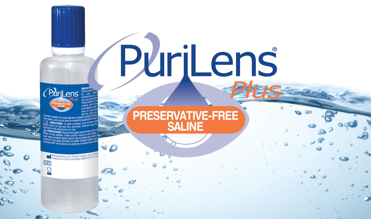 Purilens Plus Preservative-Free Contact Lens Saline 120ml (4 fl. oz.) 12 Pack