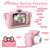 CIMELR Kids Camera Toys for 3 4 5 6 7 8 9 10 11 12 Year Old Boys/Girls, Kids Digital Camera for Toddler with Video, Christmas Birthday Festival Gifts for Kids, Selfie Camera for Child, 32GB TF Card