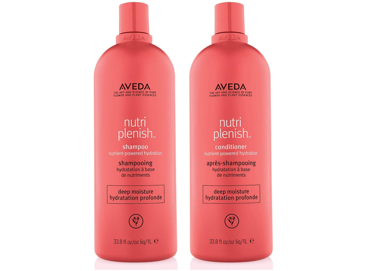 Aveda Nutriplenish Deep Moisture Shampoo and Conditioner 33.8 oz Liter Duo