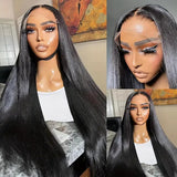 AUOU 30 Inch 13x6 Lace Front Wigs Human Hair 200 Density Straight HD Lace Front Wigs Human Hair Pre Plucked 13x6 Lace Frontal Straight Human Hair Wigs for Women Glueless Wigs Human Hair Natural Color