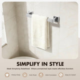 Bathroom Accessories Towel Bar Set: 20 Pieces Brushed Nickel Square Bathroom Hardware SUS304 Stainless Steel - Wall Mounted Towel Rack&Toilet Paper Holder&Towel Ring and Towel Hook