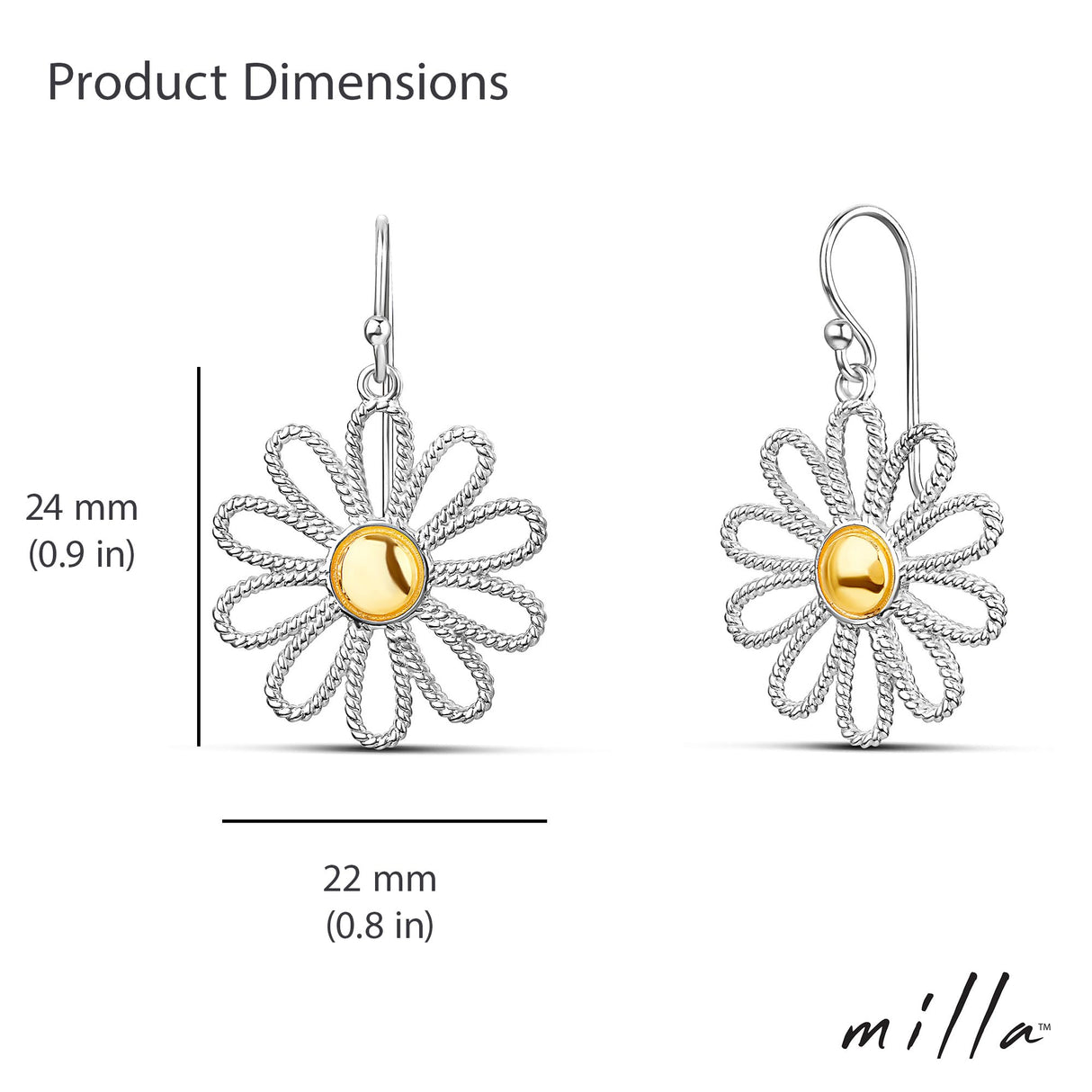 Milla Boho Earrings for Women Dangling, Daisy Earrings Shape