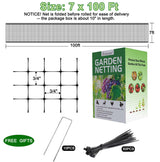 Feitore Deer Fence Netting, 7x100ft Garden Net Bird Netting,Reinforced Edge