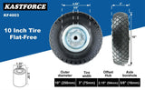 KASTFORCE KF4003 Twin Pack 10-Inch Solid Rubber Tire Wheels Replacement 3.00-4 Tires Wheels Flat Free with 5/8" Bearings 2.15" Offset Hub Perfect for Hand Truck Wheelbarrow Garden Cart Non-Flat