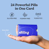 Milky Lactose Intolerance Pills - 10,800 FCC - Dairy Relief for Lactose Intolerance - Lactase Enzyme Tablets - Bloating & Gas Relief (48 Count Cosmic Black)