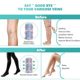 Compression Pantyhose Stockings for Women Men, 20-30 mmHg Medical Graduated Support Opaque Closed Toe Hose Tights