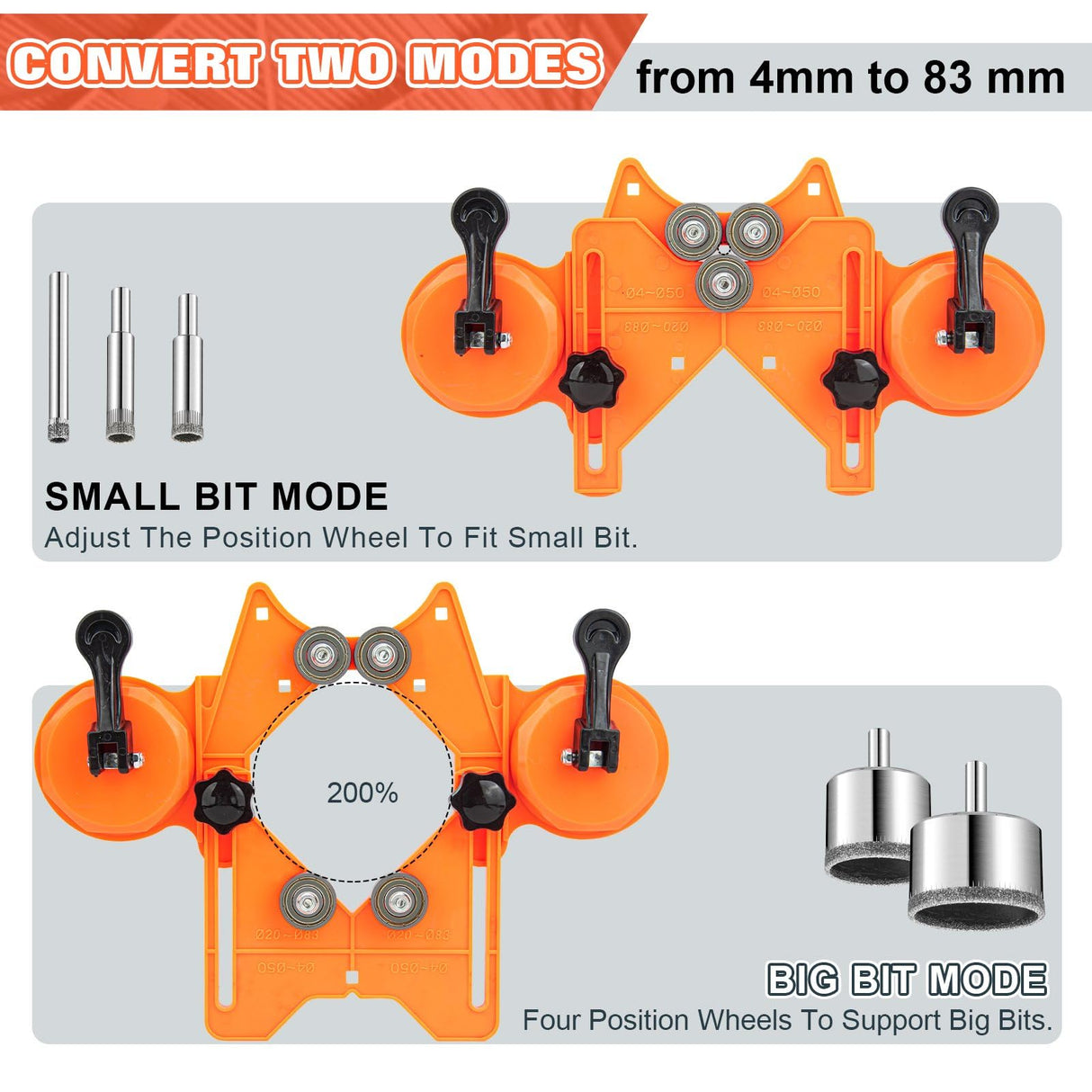 Semderm Diamond Hole Saw Kit, Tile Hole Saw with Double Suction Cups, Diamond Drill Bits for Glass, Porcelain Tile, Ceramic, Grantite, Marble