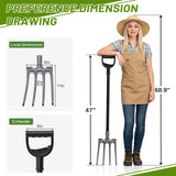 REILEIHODE Pitch Fork, 46 inch Garden Fork with Metal 4 Tines & Ergonomic D Handle, Heavy Duty Pitchforks for Gardening Digging Composting Soil Loosening