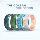 Enso Rings Etched Coastal Silicone Rings - Comfortable and Flexible Design - She Sells Seashells - Size 7