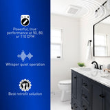 Panasonic WhisperFit Retrofit Ceiling Mount Bathroom Exhaust Fan, 50-80-110 CFM, FV-0511VF1
