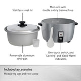 Panasonic Commercial Electric Rice Cooker, 120V Large Capacity 46-Cup (Cooked), 23-Cup (Uncooked) with One-Touch Operation - SR-GA721L - Silver