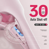 Hair Waver LENA S16 Beach Waves Curling Iron, Hair Tool for Women with 3 Titanium Ceramic Barrels, Anti-Scald Protection, Smart Timer & Adjustable Temps, Dual Voltage, 1.25 Inch, Pink