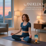 Candeldo Candle Warmer Lamp with Timer: Navy Blue Candle Warming Lamp with 2 Bulbs Height Adjustable Wax Melt Dimmable Bedroom Decor Christmas Gift for Women