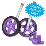 Top Glides 8" Off-Road Walker Wheel Kits with Flexfit Universal Ski Glides (Purple)