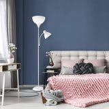 Globe Electric 67135 72" Floor Lamp with Adjustable Reading Light, Bright, Easy-to-Assemble Torchiere for Bedroom, Living Room & Office - Space-Saving Slim Design
