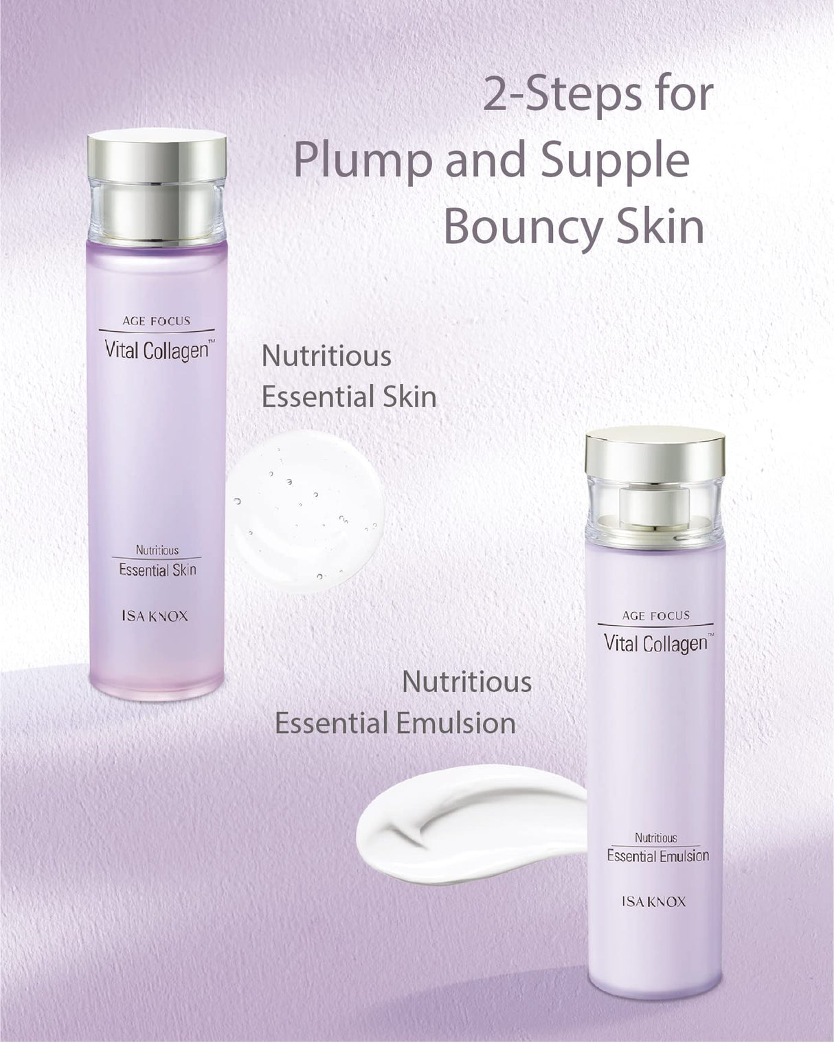 ISA KNOX AGE FOCUS VITAL COLLAGEN SKINCARE GIFT SET (370ml / 12.51 Fl Oz) - Korean Luxury Premium High-end Skin Toner, Emulsion Lotion, Cream by LG BEAUTY. Hydrolyzed Collagen,