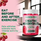 DANEW Pro Creatine Monohydrate Gummies 5000mg for Men & Women, Creatine Monohydrate for Muscle Strength, Muscle Builder, Energy Boost, Pre-Workout Supplement(120 Count)-Cherry Flavor