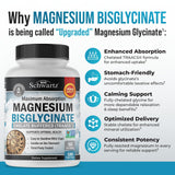 Magnesium Bisglycinate Chelated Supplement - High Absorption Magnesium Glycinate Supplement for Women and Men - Sleep, Muscle, Bone & Joint Support - Non-GMO, Non-Laxative Chelate - 180 Capsules