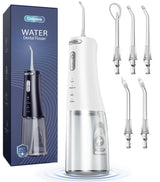 Onlyone Water Dental Flosser, 300ML Portable Oral Irrigator for Teeth, 4 Modes and 5 Jet Tips,Rechargeable Irrigation Cleaner,Electric Flossing Machine Power Flossers & Irrigator Accessories White