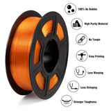 IEMAI Clear PETG Filament 1.75mm Orange 1kg, Crystal Transparent 3D Printer Filament Up to 600mm/s Printing, Good Toughness for Halloween, Christmas & Creative Projects