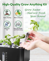GARDENCUBE 166pcs Hydroponic Pods Kit: Compatible with Aerogarden Grow Anything Herb Kits - Includes Grow Sponges Grow Baskets Grow Domes Labels A&B Plant Food - Hydroponics Supplies for Most Brand