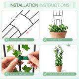 MEILIDY 32.6 Inch Expandable Plant Trellis with Tape Tie, Black, 2 Packs