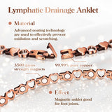 Copper Anklet for Women Magnetic Copper Ankle & Lymphatic Drainage Ring with 3500 Gauss Magnets 100% Solid Pure Copper Jewelry Gift with Adjustment Tool