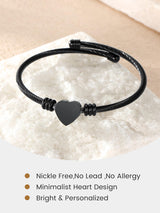 GoldChic JEWELRY Black Heart Bracelets for Women, Dainty Charm Bracelet