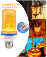 BHCORNER [Upgraded] LED Flame Effect Light Bulbs - Halloween Decorations Outdoor Light Bulb,E27 Base Christmas Flickering Light Bulbs Outdoor,Halloween Decorations Night fire Light Bulb (4 Pack)