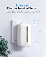 SITERWELL Plug in Carbon Monoxide Detector 10 Year Battery, CO Alarm Detector with Electrochemical Sensor and Sound Warning, AC Powered Portable Carbon Monoxide Detector for Home Office Travel,1-Pack