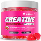 Creatine Monohydrate Gummies 5000mg for Men & Women, Gomitas de Creatina 5g Creatine Monohydrate, 0g Sugar Chewables Creatine Pre-Work Out for Muscle Strength, Vegan,120 Count (120 Count, Strawberry)