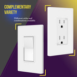 ENERLITES Screwless Decorator Wall Plate Child Safe Outlet Cover, Size 1-Gang 4.68" H x 2.93" L, Polycarbonate Thermoplastic, SI8831-W-10PCS, White (10 Pack)