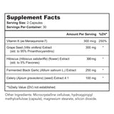 Bright Naturals Vaso Calm - Healthy Blood Balance Supplement - Features Fermented Garlic, Celery and Grape Seed Extract, Hibiscus, and Vitamin K2 - Made in The USA, 180 Capsules