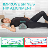 2 Pack Large Half Moon Bolster Pillow for Legs, Knees, Lower Back and Head (2 Pack) Lumbar Support Pillow for Bed, Sleeping | Semi Roll for Ankle and Foot Comfort - Machine Washable Cover, Grey