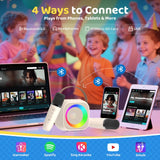 Jeefu Karaoke Machine for Kids, Toys for 3-12 Years Old Girls Gifts, Kids Karaoke Microphone Machine Toy, Best Fun Christmas Birthday Gifts for 5 6 7 8 9 10 11 Years Teens Girl Boys Beige 2 Mic