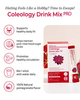 FOODOLOGY Coleology Drink Mix PRO (15days) - Daily Pomegranate Water Mix with Coleus Forskohlii, Banaba Leaf, FOS & Ginkgo – Refreshing Wellness Drink for Body Balance